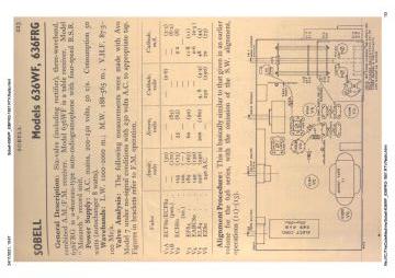 Sobell 636FRG ;See 626 for alignment schematic circuit diagram